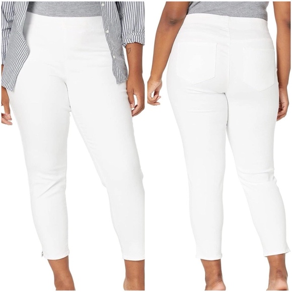 NYDJ Pull-On Skinny Ankle Jeans White Size 16 Petite NWT Stretch Style PFOZPA257 - Picture 1 of 16